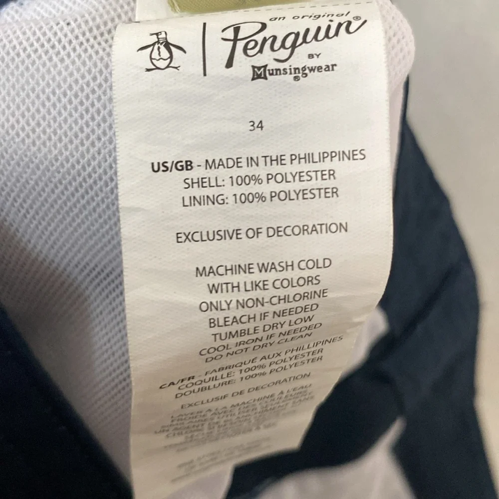 NWOT Original Penguin Blue Swim Trunks with Skyline Pattern